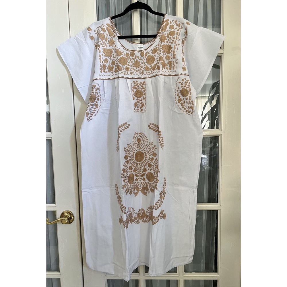 Mexican Boho Embroidered “Hippie” Mumu Dress XL/XX